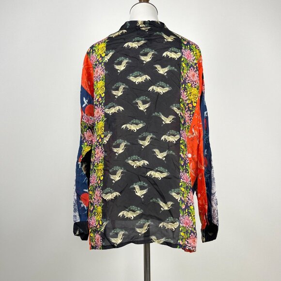 NWOT Johnny Was SPLENDID SELINE Silk Floral BUTTON DOWN Shirt Blouse Size S - Picture 6 of 14